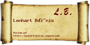 Lenhart Bónis névjegykártya